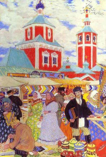 Boris Kustodiev Fair France oil painting art